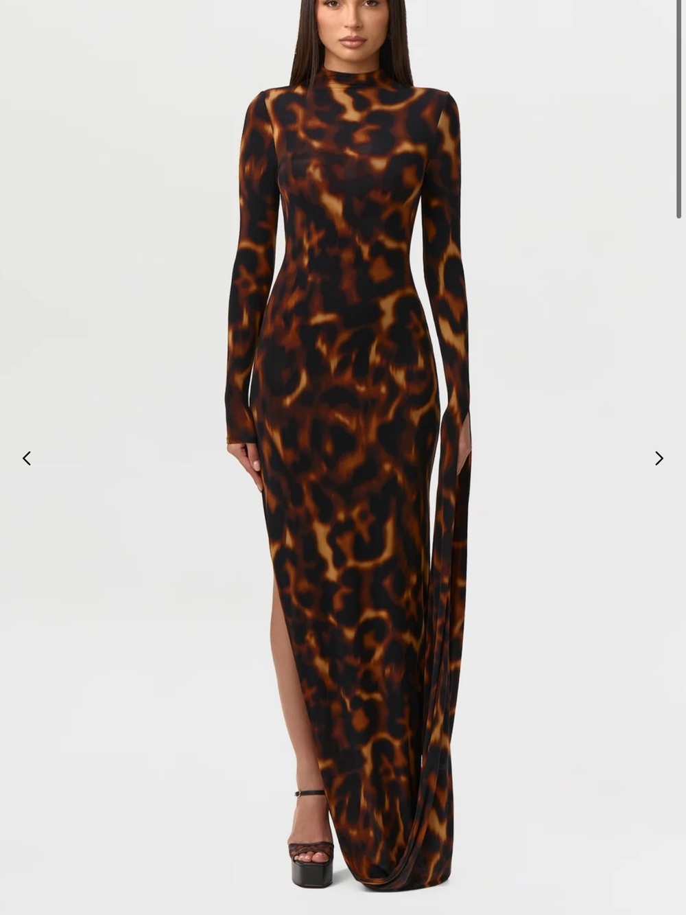 BARE BODY SLEEVE DRAPE MAXI DRESS
